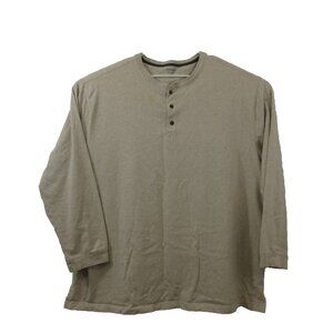 St Johns Bay Mens Heritage Sueded Jersey Shirt 3XLT Oatmeal Heather Long Sleeve